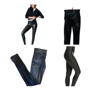 Spandex Women's Black Faux Leather Leggings